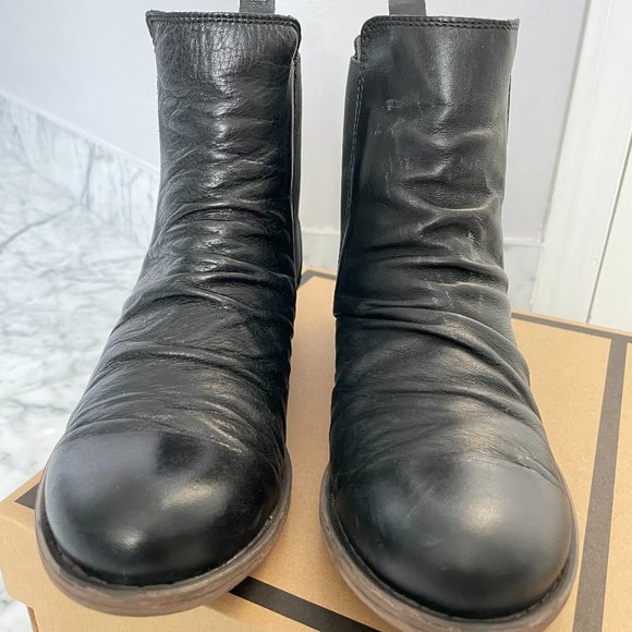 Hibou black leather ankle boots - Picture 4 of 12